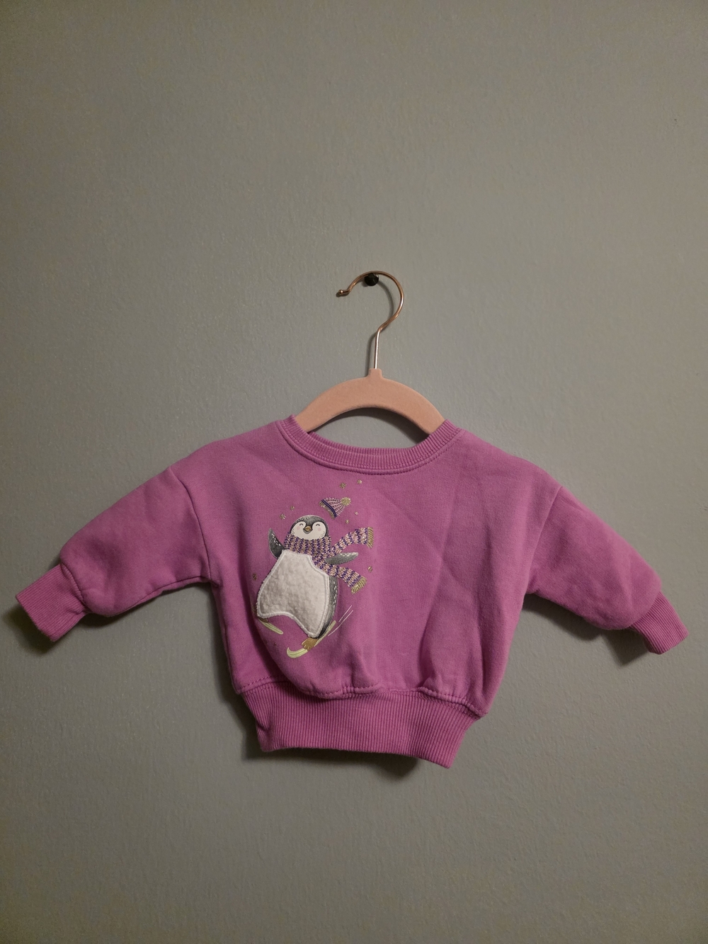Carter's Purple Penguin Appliqué Sweatshirt